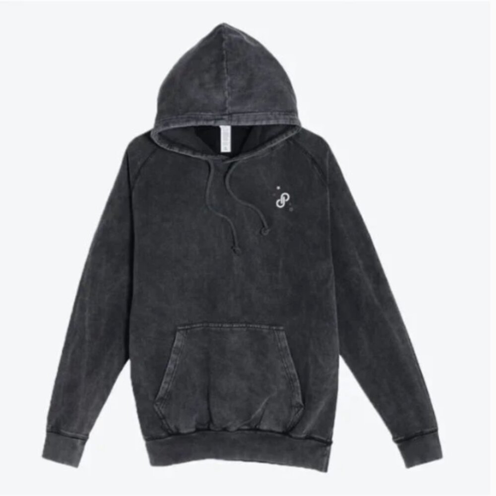 NEW! Poshmark Official Hoodie Oversized Sweatshirt S M Black Acid Wash! PoshFest